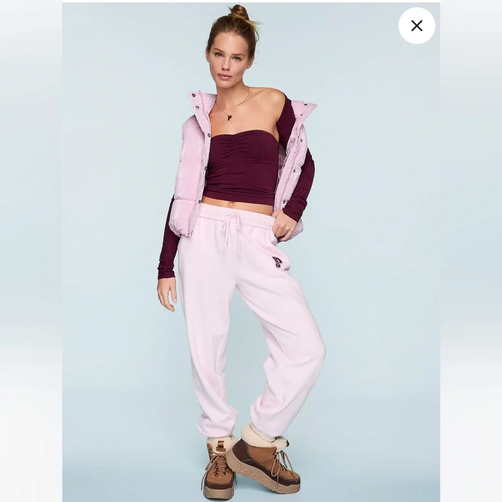 NWT PINK Victoria's Secret pink marshamallow puffer vest - Picture 2 of 5